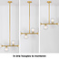 Hanglamp Asun met gouden frame en transparant glazen bollen