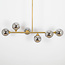 Hanglamp Aster - goud met rookglas en spiegeleffect