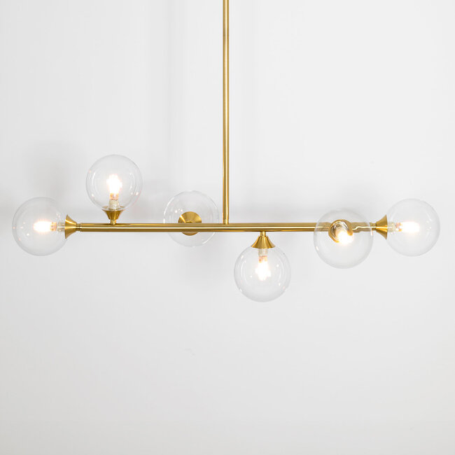 Hanglamp Aster - goud met transparant glas