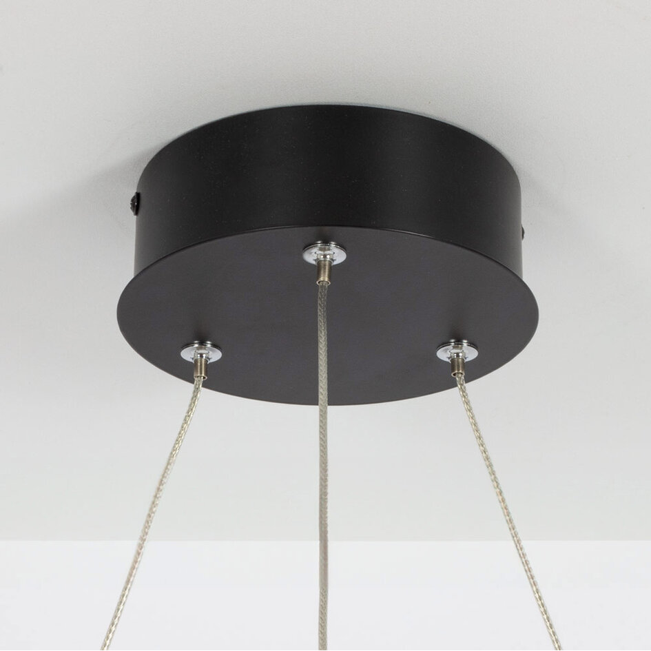 Design hanglamp Cercle in zwart met dimbare LED-ringen
