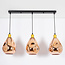 Design hanglamp Rick met roségoud glas, 3-lichts