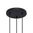 Mat zwarte hanglamp met smoke grijs glas 3-lichts  - Reno