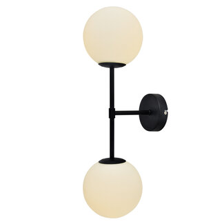 Moderne wandlamp, 2-lichts zwart - Runda