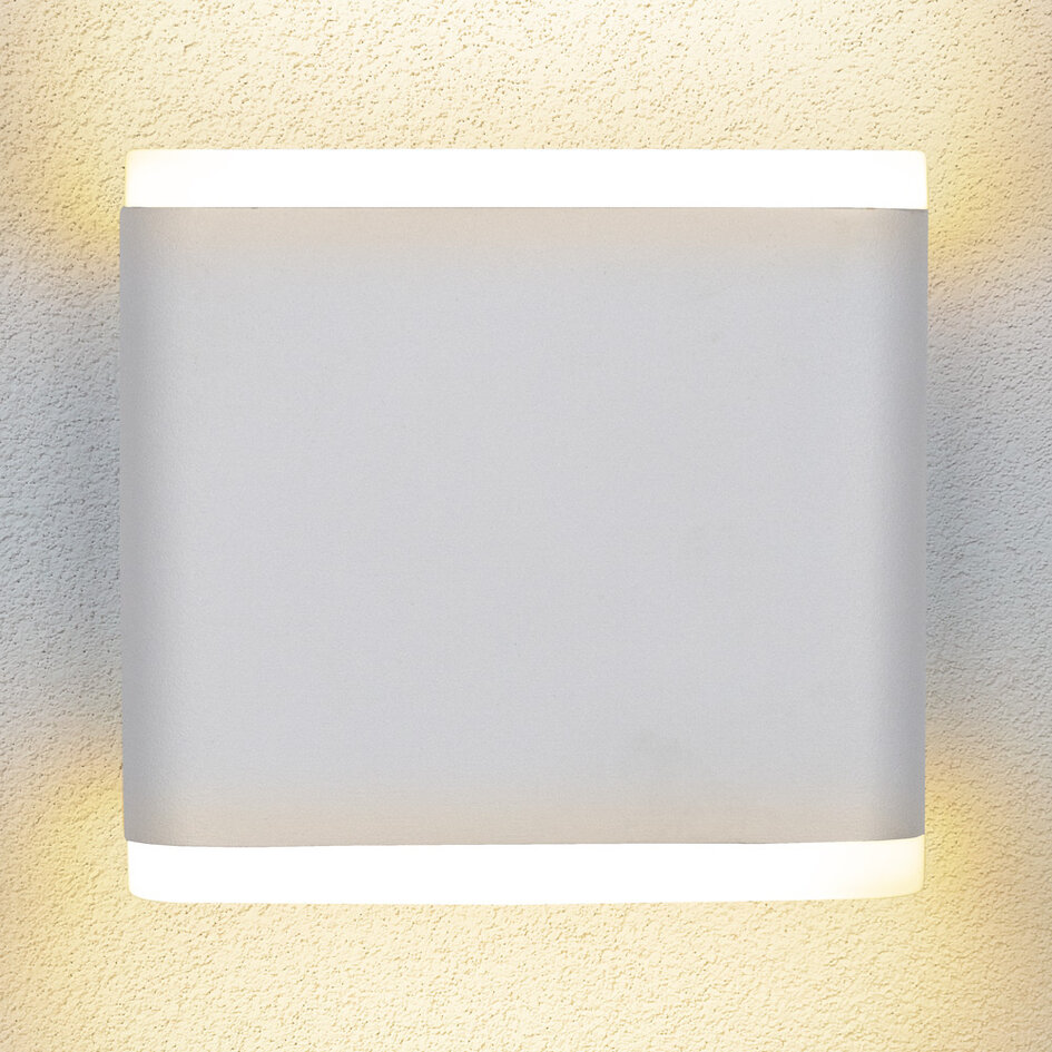 Platte buiten wandlamp 6W Arianna - wit