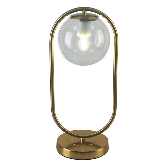 Gouden design tafellamp met transparant glas - George