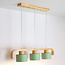 Hanglamp 3-lichts met hout groen - Rosie