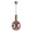 1-lichts hanglamp Lewis met golvend glas - rosé goud