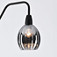 Staande lamp Diede, mat zwart met koper en smoke glas