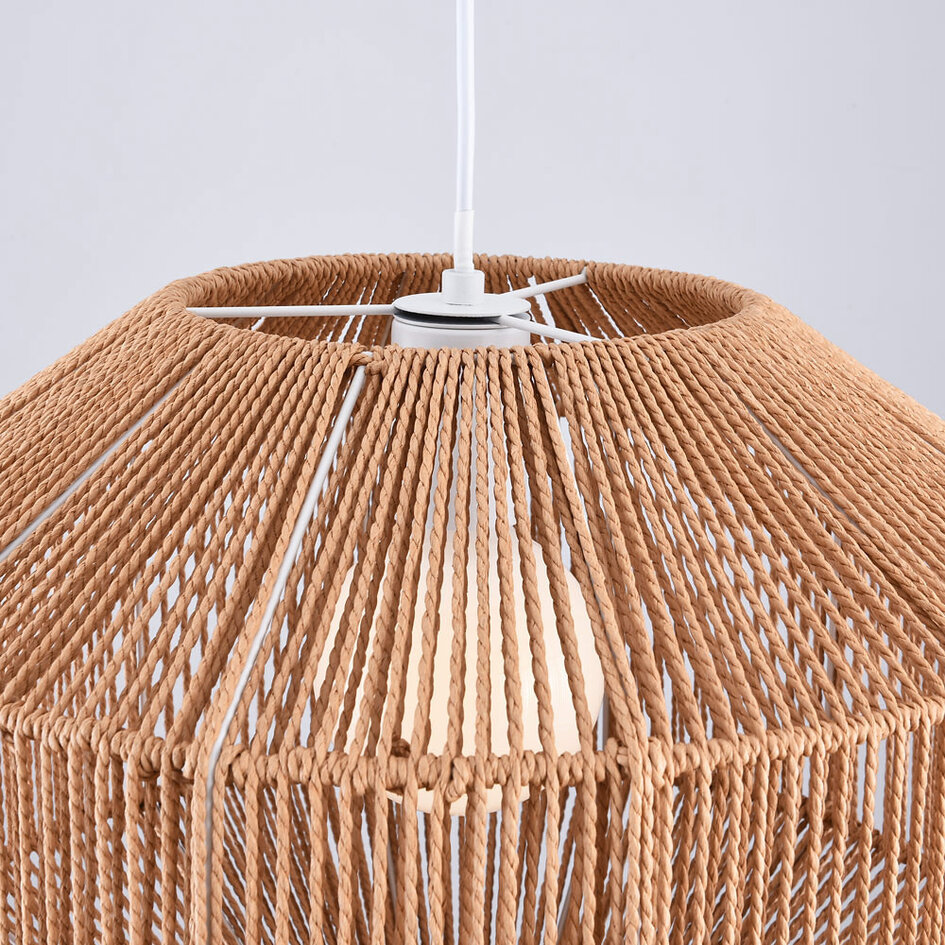 Bohemian hanglamp Papel - handgevlochten touw