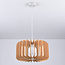 Ronde houten hanglamp Inzai - open kap met gebogen spijlen