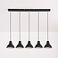 Moderne hanglamp Odin 5-lichts in zwart