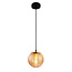 Hanglamp Sila - amber geribbeld glas