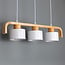 Hanglamp 3-lichts met hout en wit - Rosie