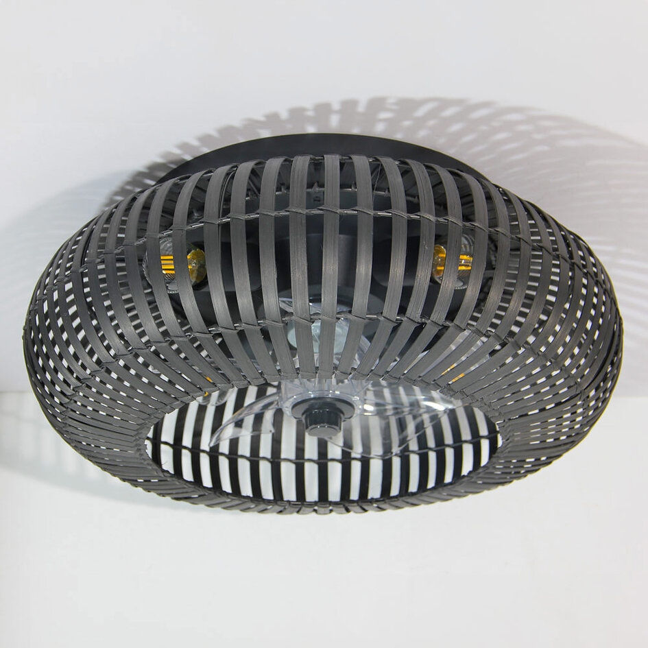 Zomer/winter plafondventilator met zwarte bamboe - Paco