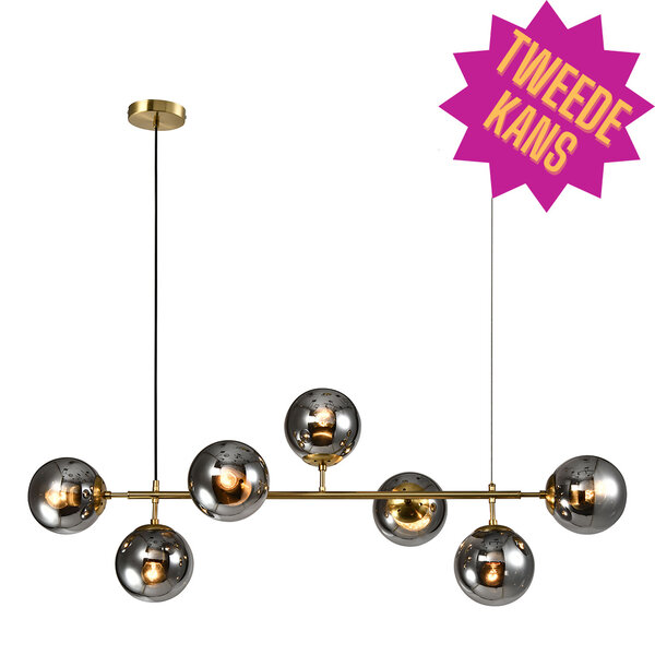 2e kans: Design hanglamp Hepta met smoke glas spiegeleffect 2e kans: Design hanglamp Hepta met smoke glas spiegeleffect