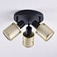 3-lichts plafondlamp Gull - zwart en goud met honingraat design