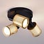 3-lichts plafondlamp Gull - zwart en goud met honingraat design