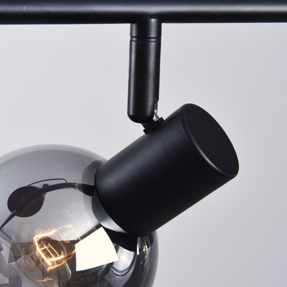 Plafondlamp met smoke glas en spiegeleffect, 4-lichts - Florida