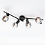 4-lichts plafondlamp Florida - smoke glas met spiegeleffect