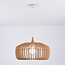 Moderne houten hanglamp Itami - open kap met houten spijlen