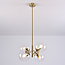 4-lichts hanglamp Florence - transparant glas en goud