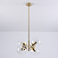 Retro hanglamp goud met transparant glas, 4-lichts - Florence