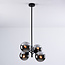 4-lichts hanglamp Florence - smoke glas met spiegeleffect en zwart