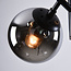 Retro hanglamp zwart met smoke glas en spiegeleffect, 4-lichts - Florence