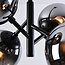Retro hanglamp zwart met smoke glas, 4-lichts - Florence