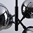 4-lichts hanglamp Florence - smoke glas met spiegeleffect en zwart
