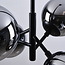 Retro hanglamp zwart met smoke glas, 4-lichts - Florence