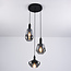 Design hanglamp in smoke glas, 3-lichts - Mala