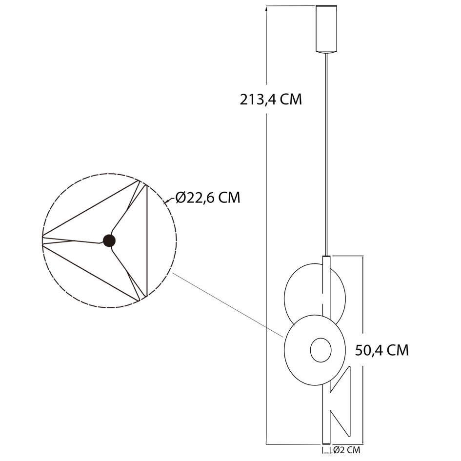 Moderne 3-lichts hanglamp Jinte - zwart met oranje