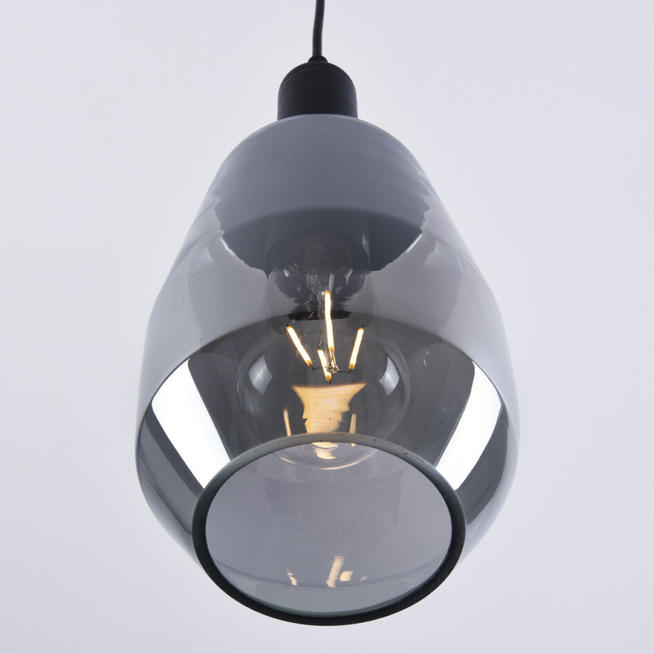 1-lichts hanglamp Mala smoke glas - langwerpig glas
