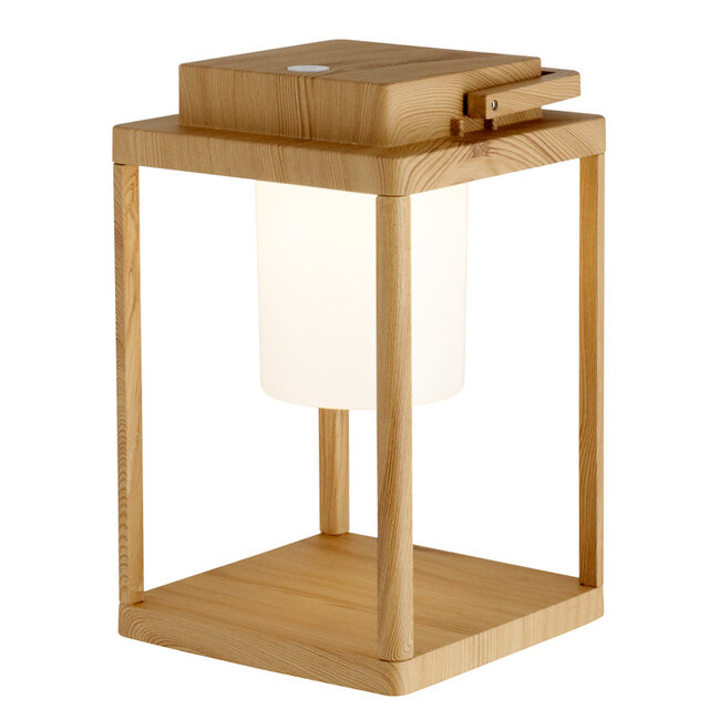 Oplaadbare tafellamp met houtlook - Luxor