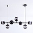 7-lichts hanglamp Hepta - smoke glas en zwart