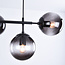 7-lichts hanglamp Hepta - smoke glas en zwart