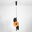 Moderne 3-lichts hanglamp Jinte - zwart met oranje