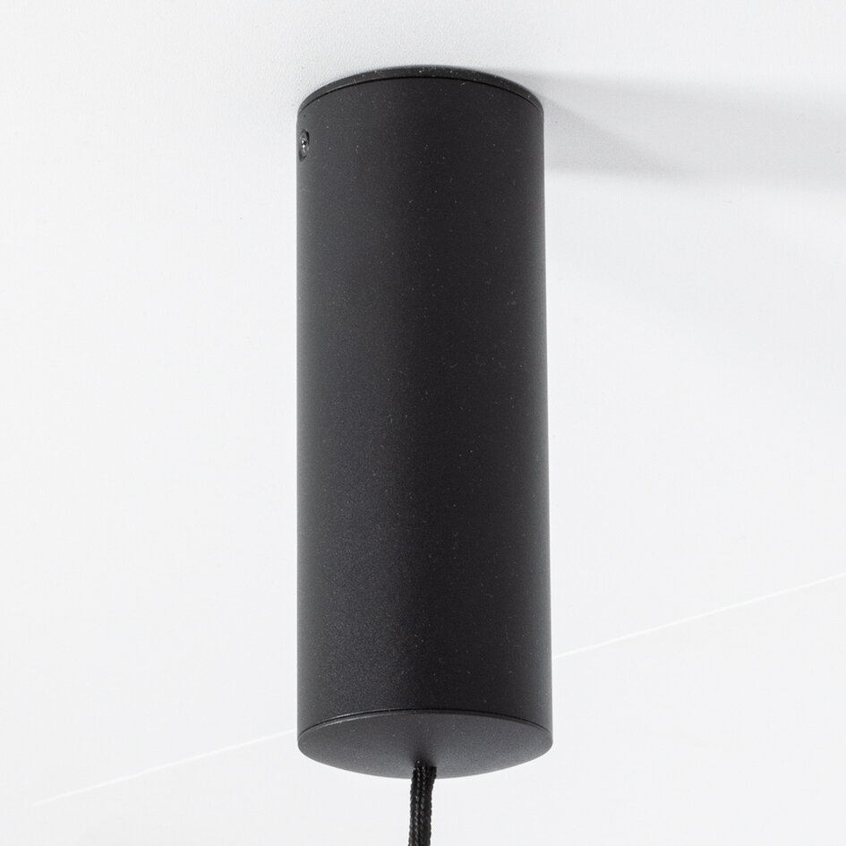 Moderne 3-lichts hanglamp Jinte - zwart met oranje