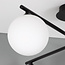 4-lichts plafondlamp Nymo - melkwit glas en zwart