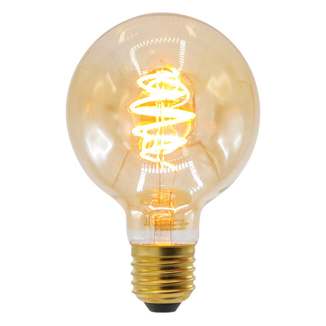 5W croissant spiraal lamp XL, 1800K, amber glas Ø95 - dimbaar