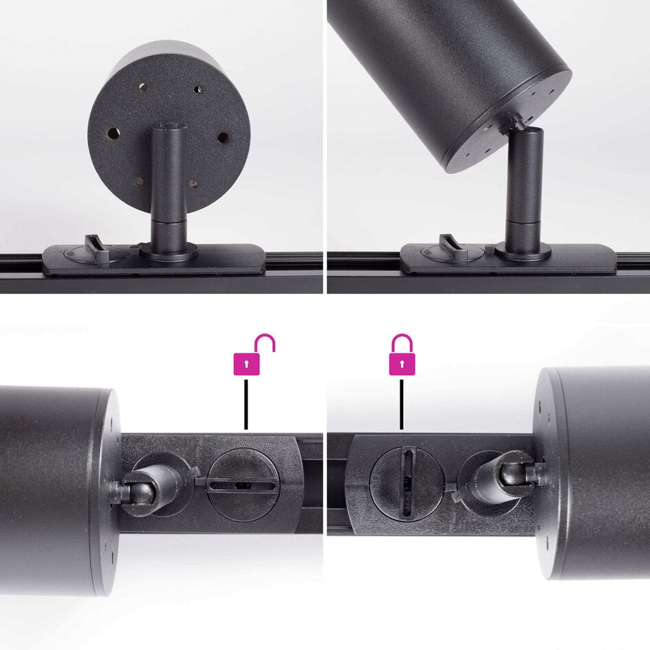Modern 1-fase railsysteem van 1,5 meter met Juno spots - plafondlamp