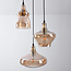 3-lichts industriële hanglamp Trinidad - zwart en amber glas
