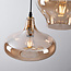 3-lichts industriële hanglamp Trinidad - zwart en amber glas