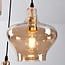 Industriële hanglamp  met amber glas 3-lichts - Trinidad