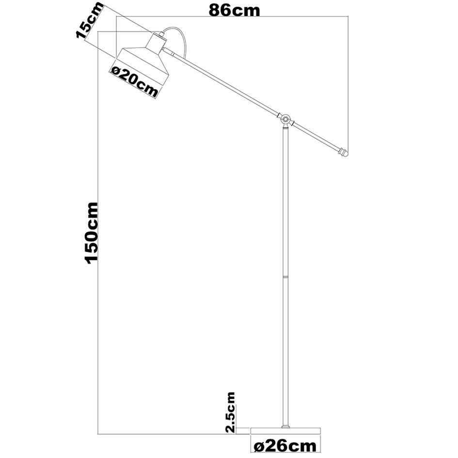 Kantelbare staande lamp Tom - koffiebruin