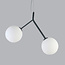 Asymmetrische hanglamp Dexter 2-lichts - melkwit glas