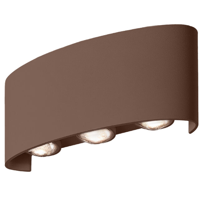 Robuuste design wandlamp Sena buiten - roestbruin