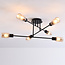 6-lichts plafondlamp Agios - amber glas en zwart