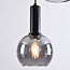 Zwarte hanglamp met smoke glas, 3-lichts - Imme